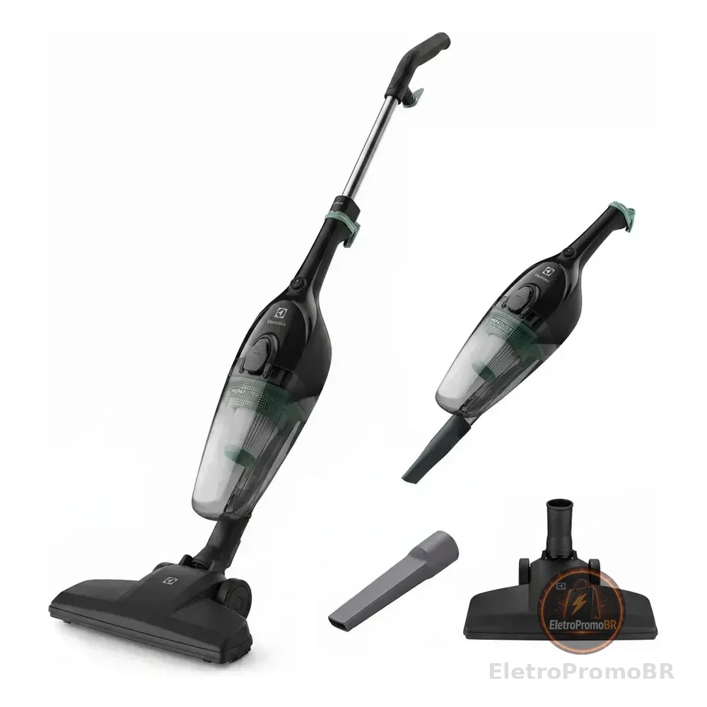 Aspirador De Pó Vertical Electrolux 1.100w Cabo De 5m Portátil De Mão 2 Em 1 Potente Com Capacidade 1,2l Filtro Hepa Preto 127v