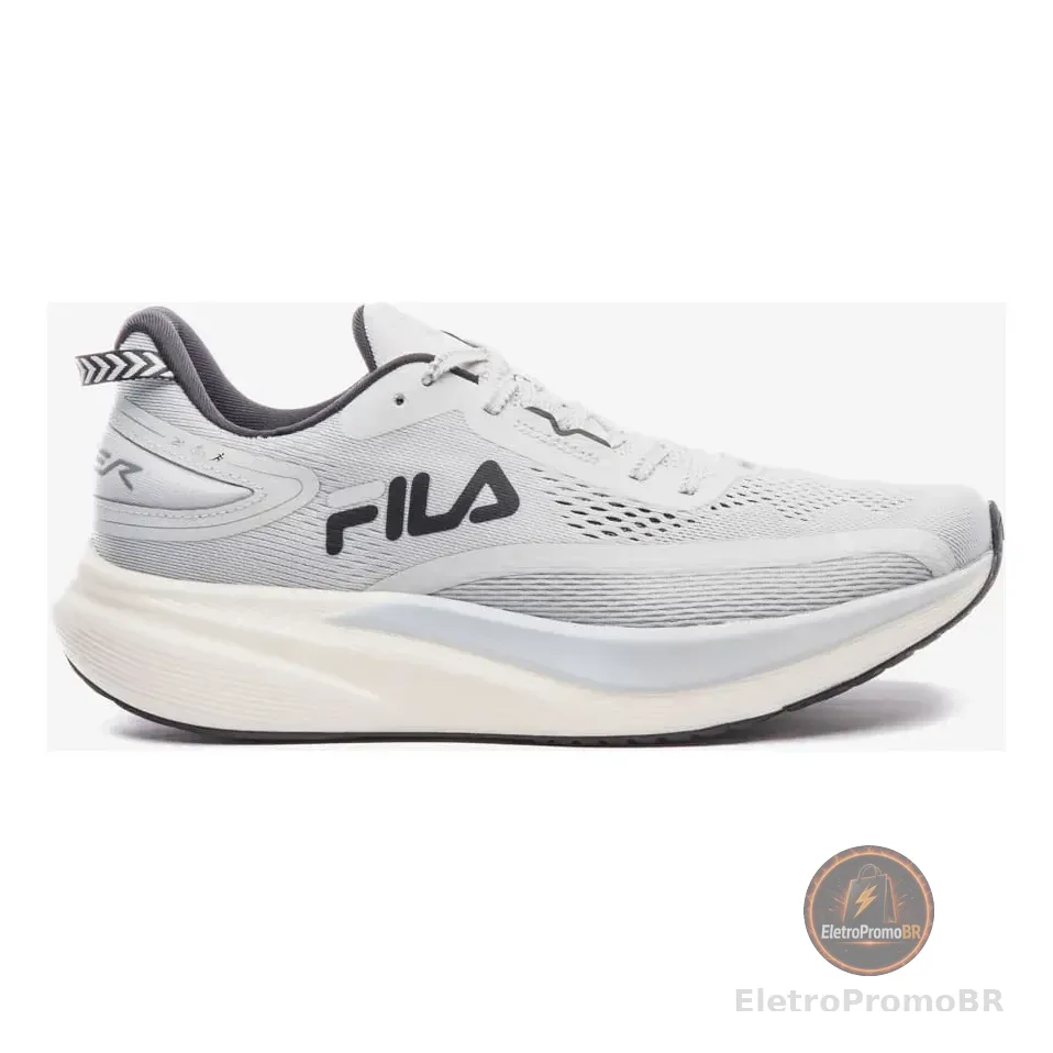 Tênis Original Fila Racer T2 Xtreme Masculino Corrida Cinza Cinza Preto Liso 42 Br
