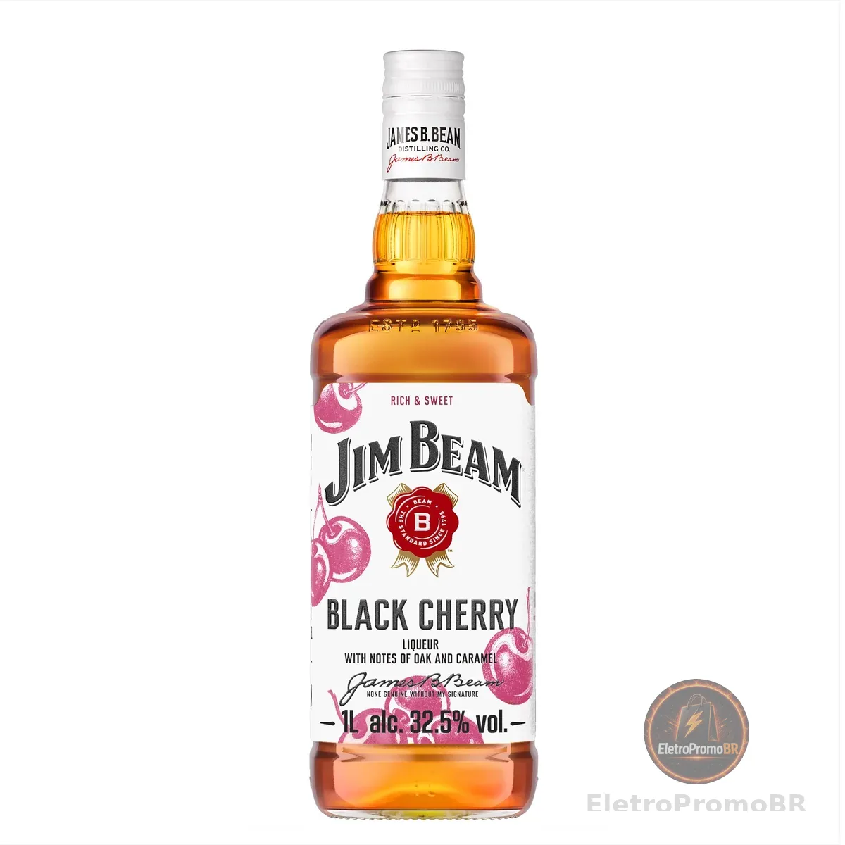 Whiskey Bourbon Americano Jim Beam Cereja 1L