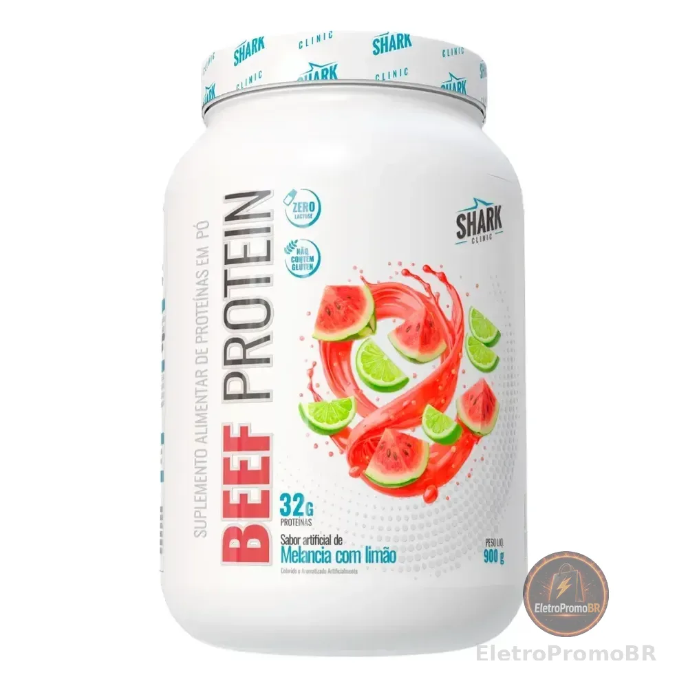 Suplemento Proteína Bovina + Colágeno 900g Shark Pro Sabor Melancia Com Limão