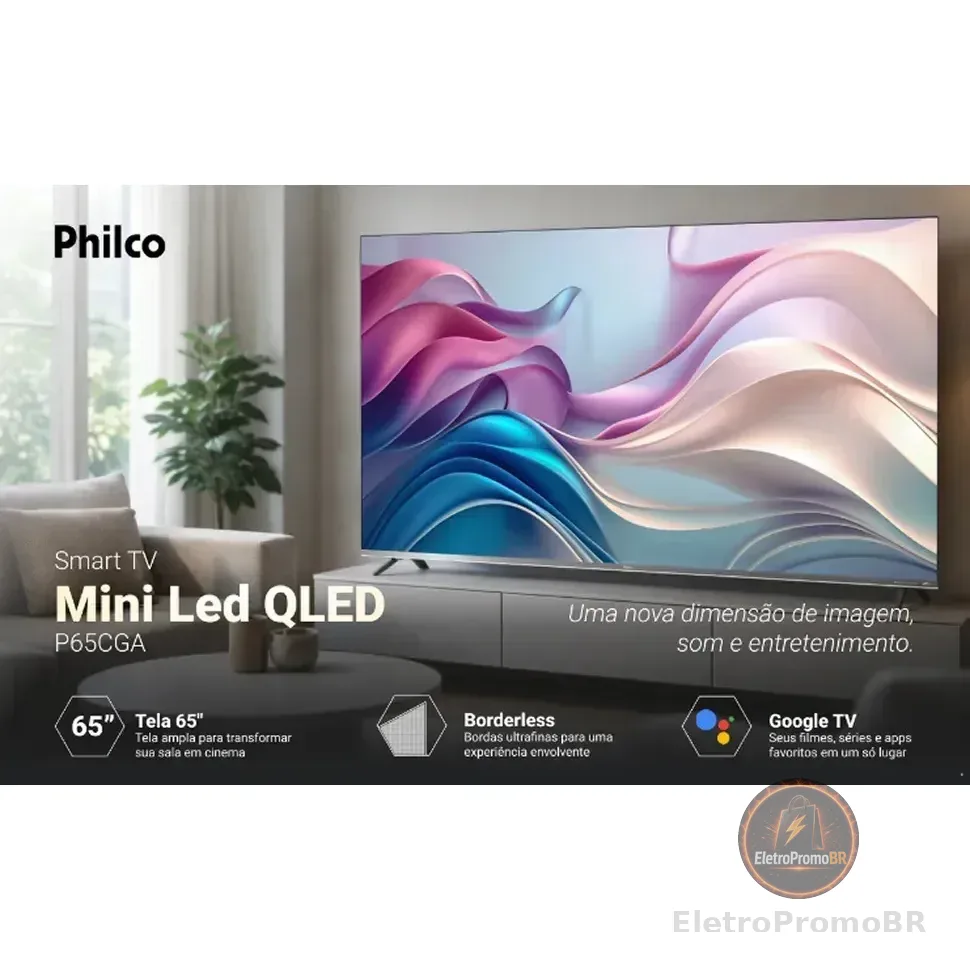 Smart Tv Philco 65 P65cga Qled Mini Led Quantum 4k Uhd Google Tv Wifi Bluetooth 110/220v