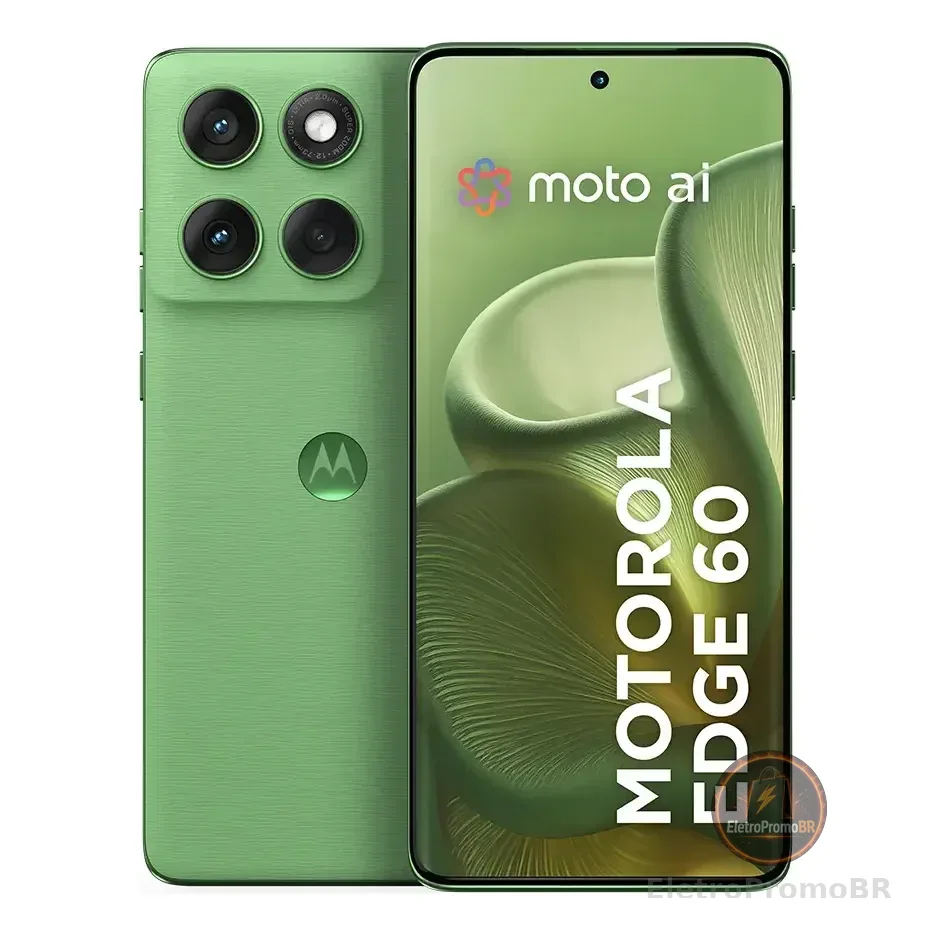 Smartphone Motorola Edge 60 5g - 512gb 24gb (12gb Ram+12gb Ram Boost) Tela Quad-curve Moto Ai 50mp Sony Camera Ultrarresistencia Militar Ip68 + Ip69 - Verde