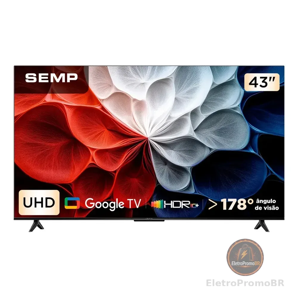 Smart Tv 43'' Semp 43s62 Led Hva Google Tv Hdr Uhd 4k Hdmi