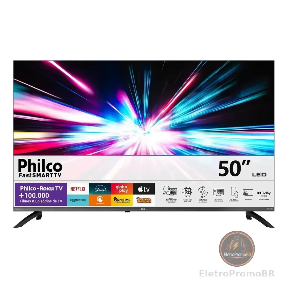 Smart Tv Philco 50 P50vik 4k Uhd Led Roku Dolby Audio Wi-fi Hdr10 110/220v