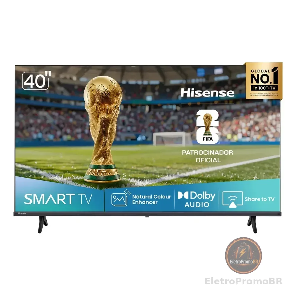Hisense Smart Tv Fhd 40" Polegadas 40a4nv Com Hdr10, Dts Virtual X, Compatibilidade Alexa E Google Home