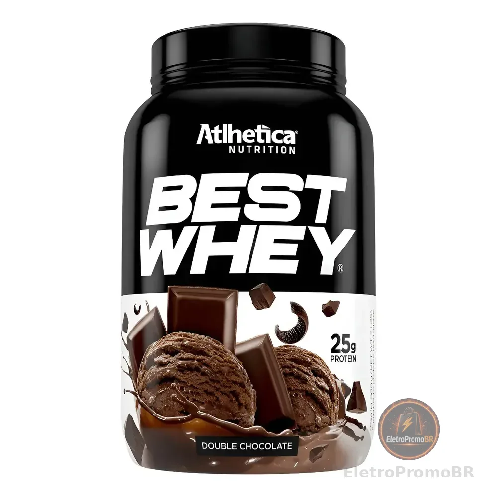 Atlhetica Best Whey Protein (pote 900g) Double Chocolate Duplo Chocolate