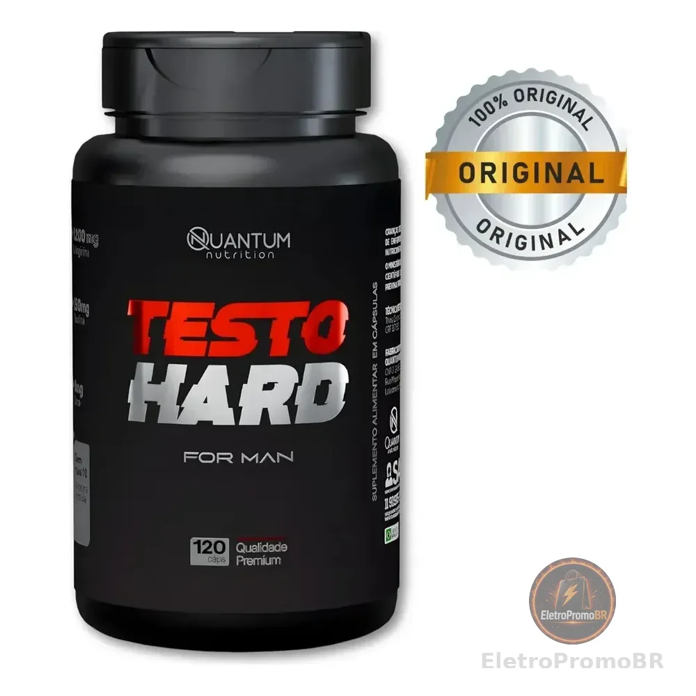 Testo Hard For Man 120 Cápsulas Suplemento Alimentar Mais Energia Pre Treino Pre Workout Sem Sabor