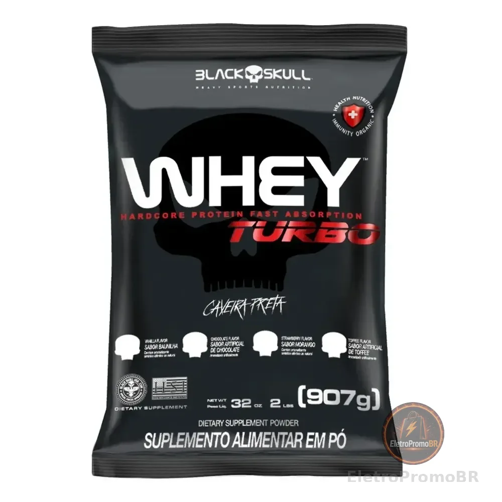 Suplemento En Pó Black Skull Caveira Preta- Proteínas De Whey Sabor Chocolate X 907g
