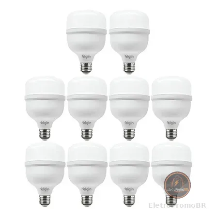 Kit 10 Lâmpada Super Bulbo Alta Potência Led 50w 6500k Elgin Cor Da Luz Branco 110v/220v