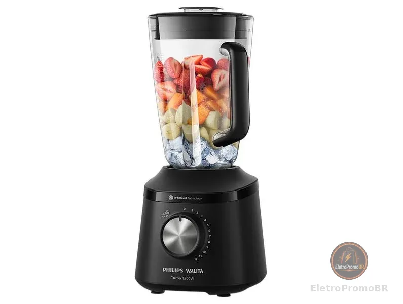 Liquidificador Philips Walita Serie 3000 Turbo Preto 1200W 127V (HR2271/91)