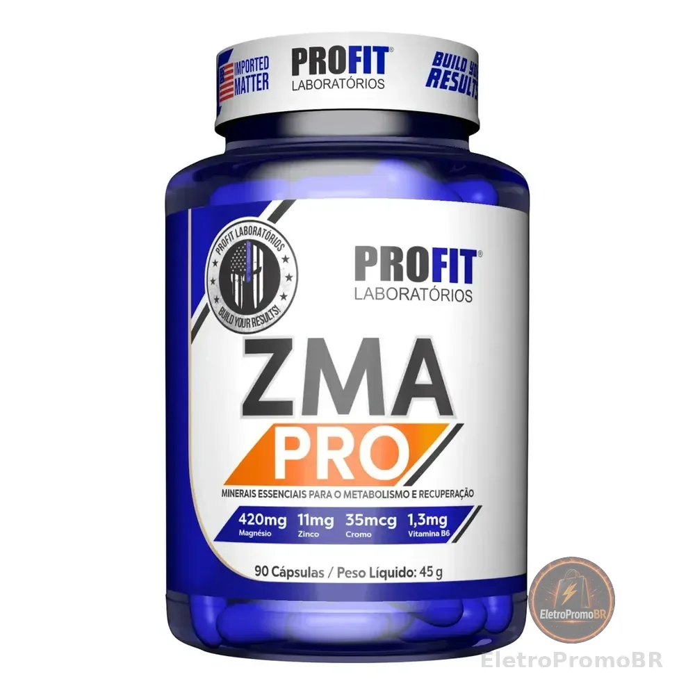 Zma Pro 90 Cápsulas Profit - Suplemento De Vitamina B6 Do Complexo B, Picolinato De Cromo, Bisglicinato De Zinco, Bisglicinato De Magnésio Sem Sabor