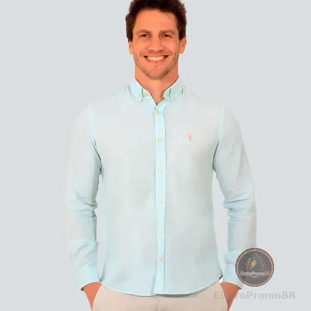 Camisa Social Linho Manga Longa Importada Original