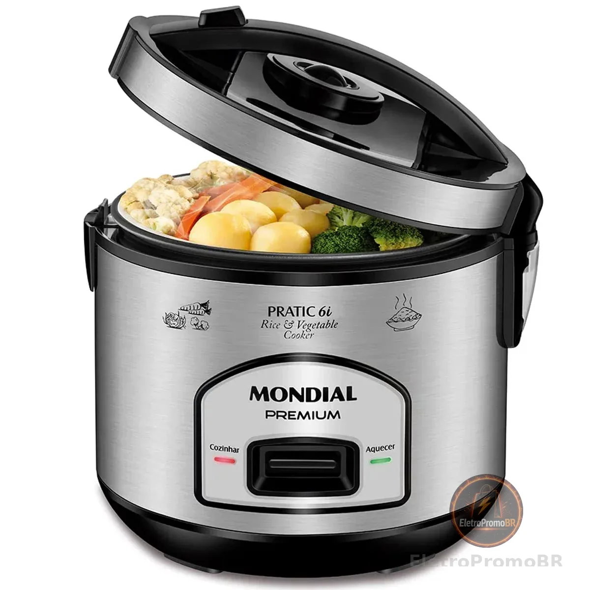 PANELA ELÉTRICA DE ARROZ MONDIAL PRATIC RICE PE-43 INOX - 127V