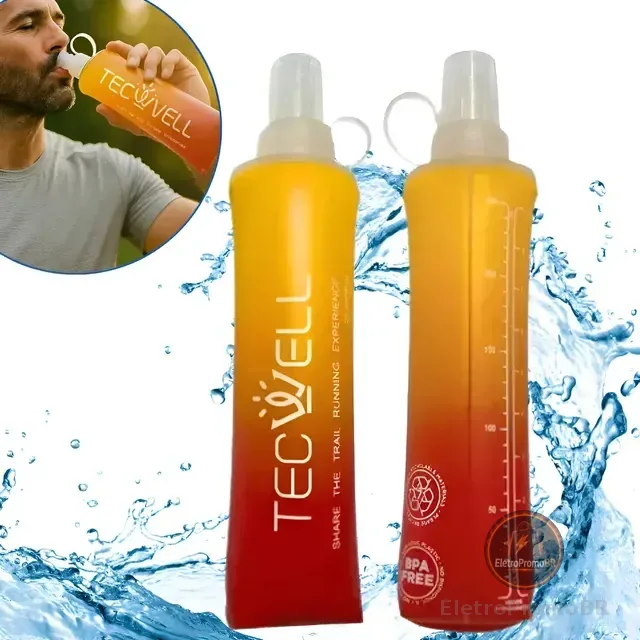 Garrafa De Água Dobrável Silicone Soft Squeeze Corrida 500ml