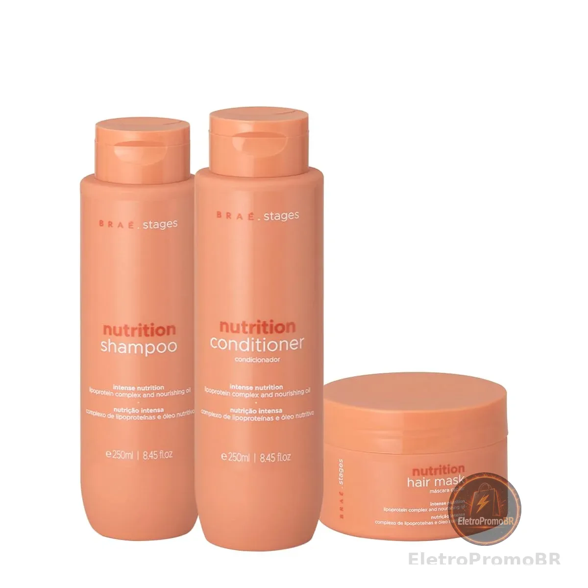 Kit Braé Stages Nutrition Home Care (3 Produtos): Cabelos Nutridos e Saudáveis com Tratamento Profissional