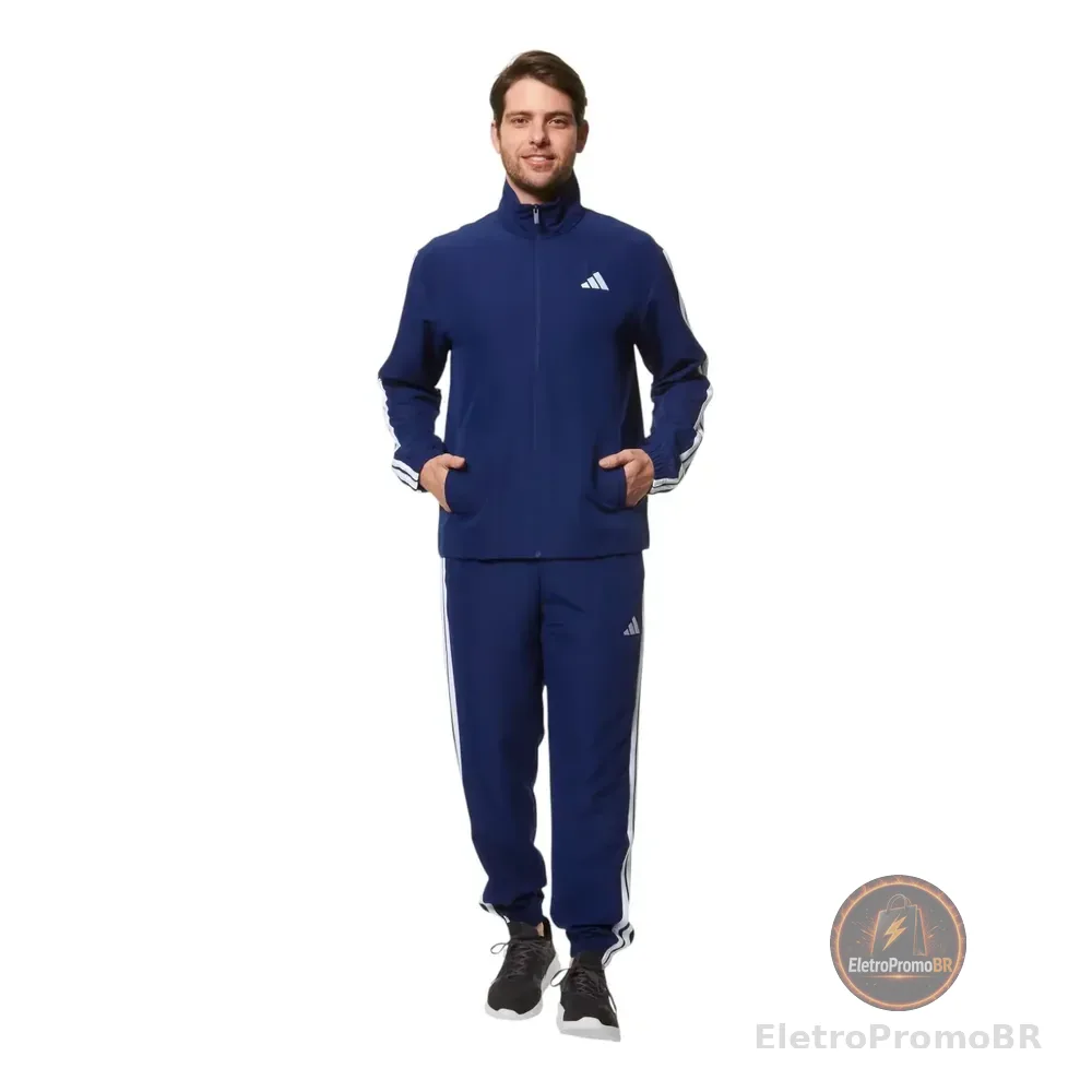 Conjunto De Agasalho Masculino Malha Sportswear Basic adidas Dkblue Lisa P
