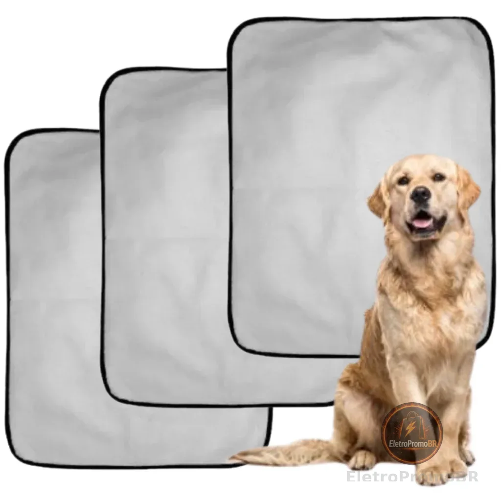 Kit 3 Tapete Higienico Grande 600 lavagens Tapete Xixi Para Cães e Gatos