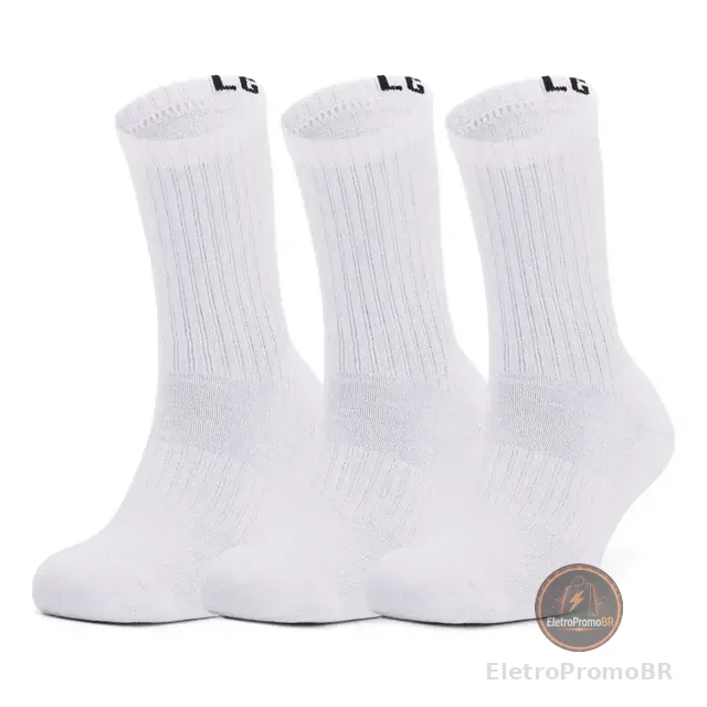 Meia Under Armour Core Cotton Cano Alto 3 Pares