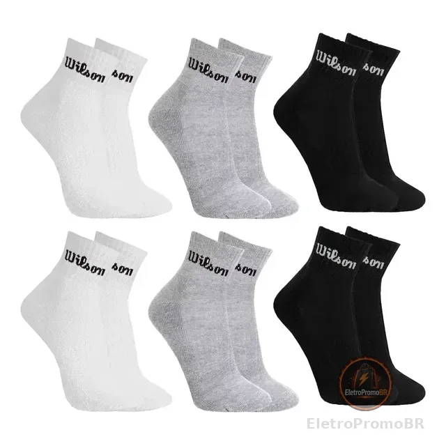 Kit 6 Pares Meias Wilson Cano Médio Masculino Adulto