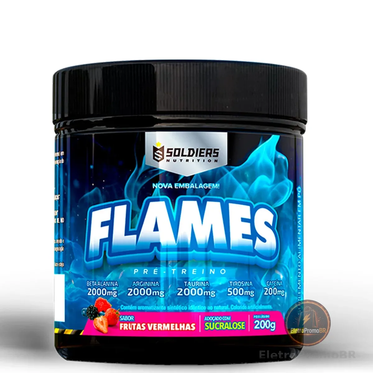 Pré-Treino Flames Frutas Vermelha 200g - Soldiers Nutrition