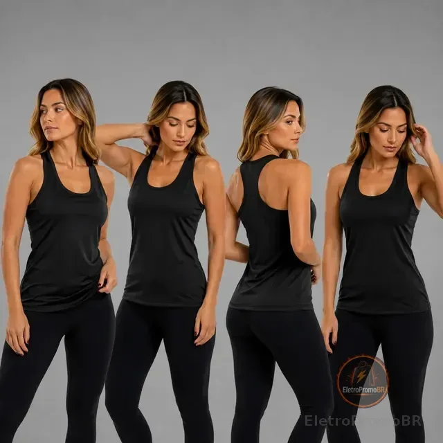 Kit 4 Regata Feminina Moda Fitness Dry Fit Qualidade Uv50