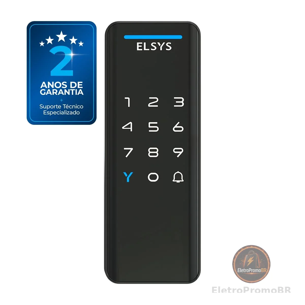 Fechadura Digital de Sobrepor, Abertura por senha ou tag, Pop, Preta, DS1100V, Elsys