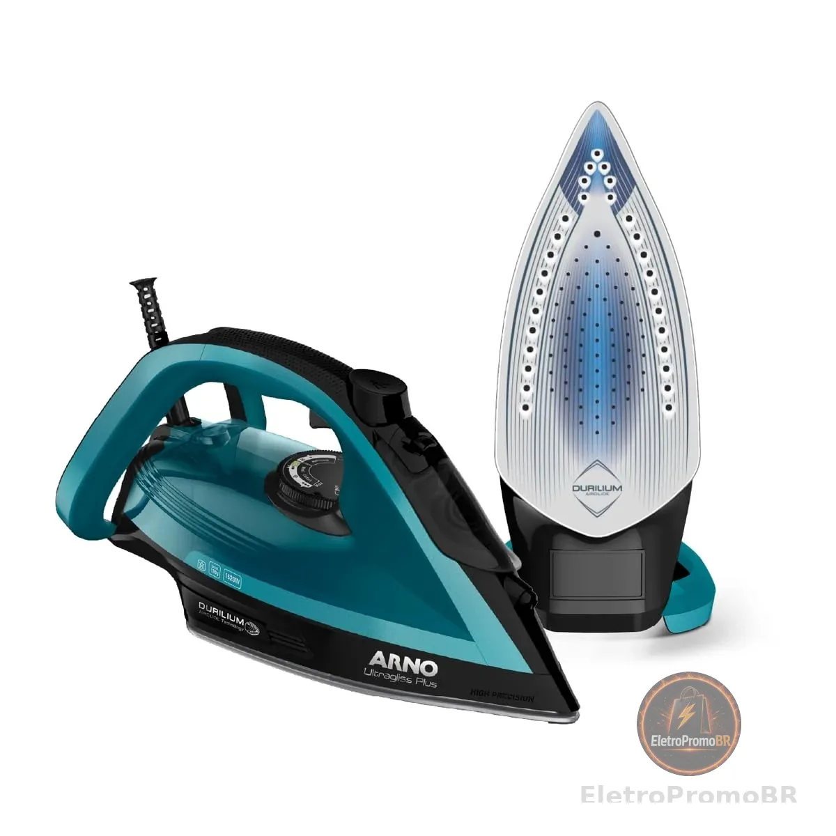 Ferro a Vapor Arno Ultragliss Plus com Base Durilium Airglide, deslizamento mais rápido, maior resistência e Modo Economia de Energia, 2350W, Azul e Preto, FMY 220V