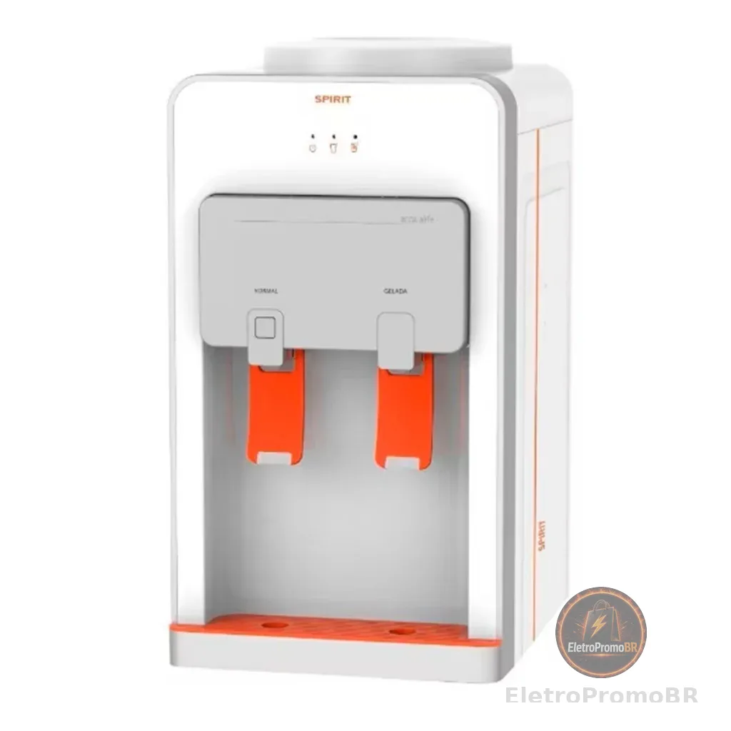 Bebedouro de Mesa Galão Spirit Eletrônico Branco e Laranja 127V