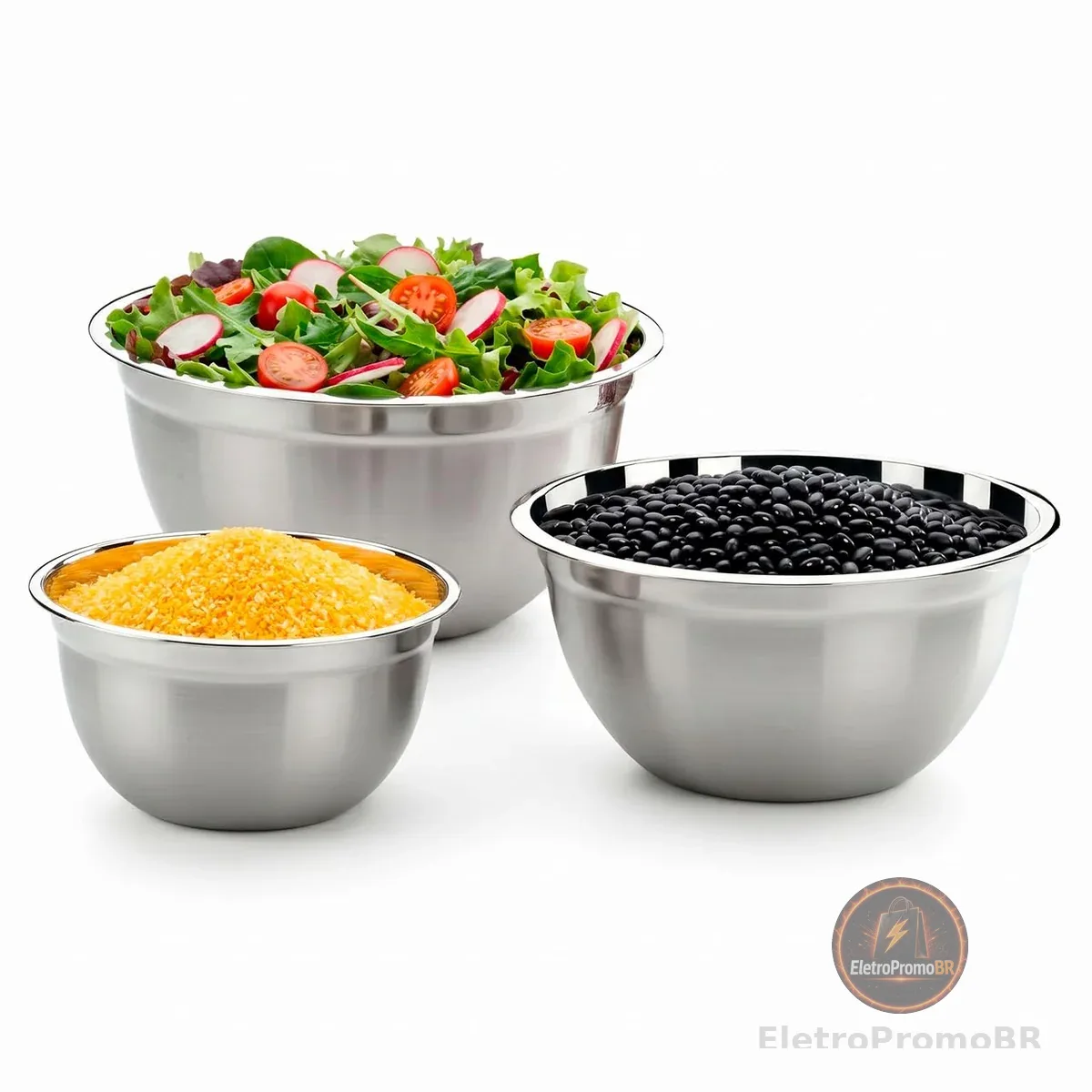 Conjunto de Tigelas Brinox 3 Peças Suprema Aço Inox