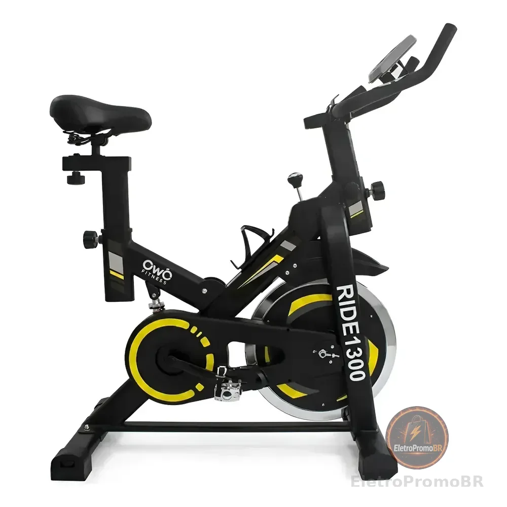 Bicicleta Ergométrica Spinning Inércia 13kg Preto Owofitness Preto