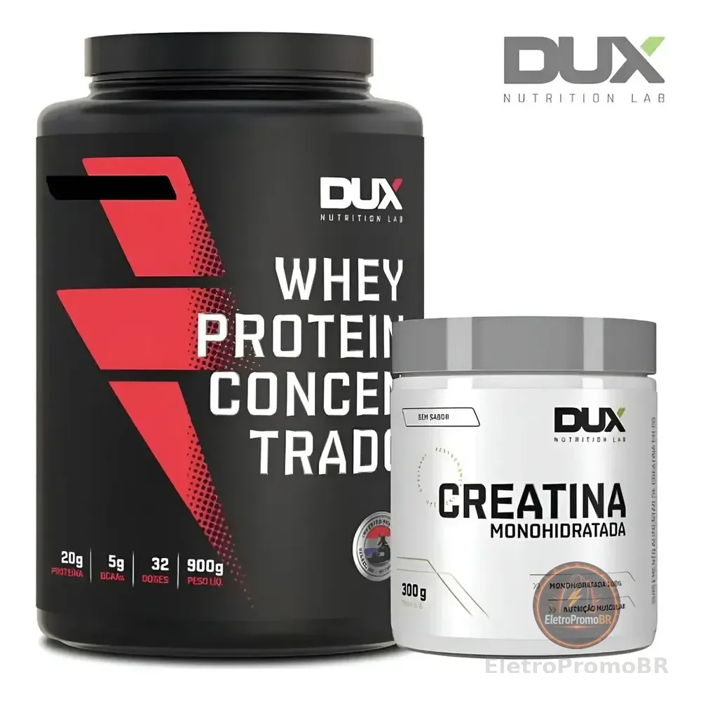 Combo Whey Protein Concentrado 900g + Creatina 300g Dux Neutro