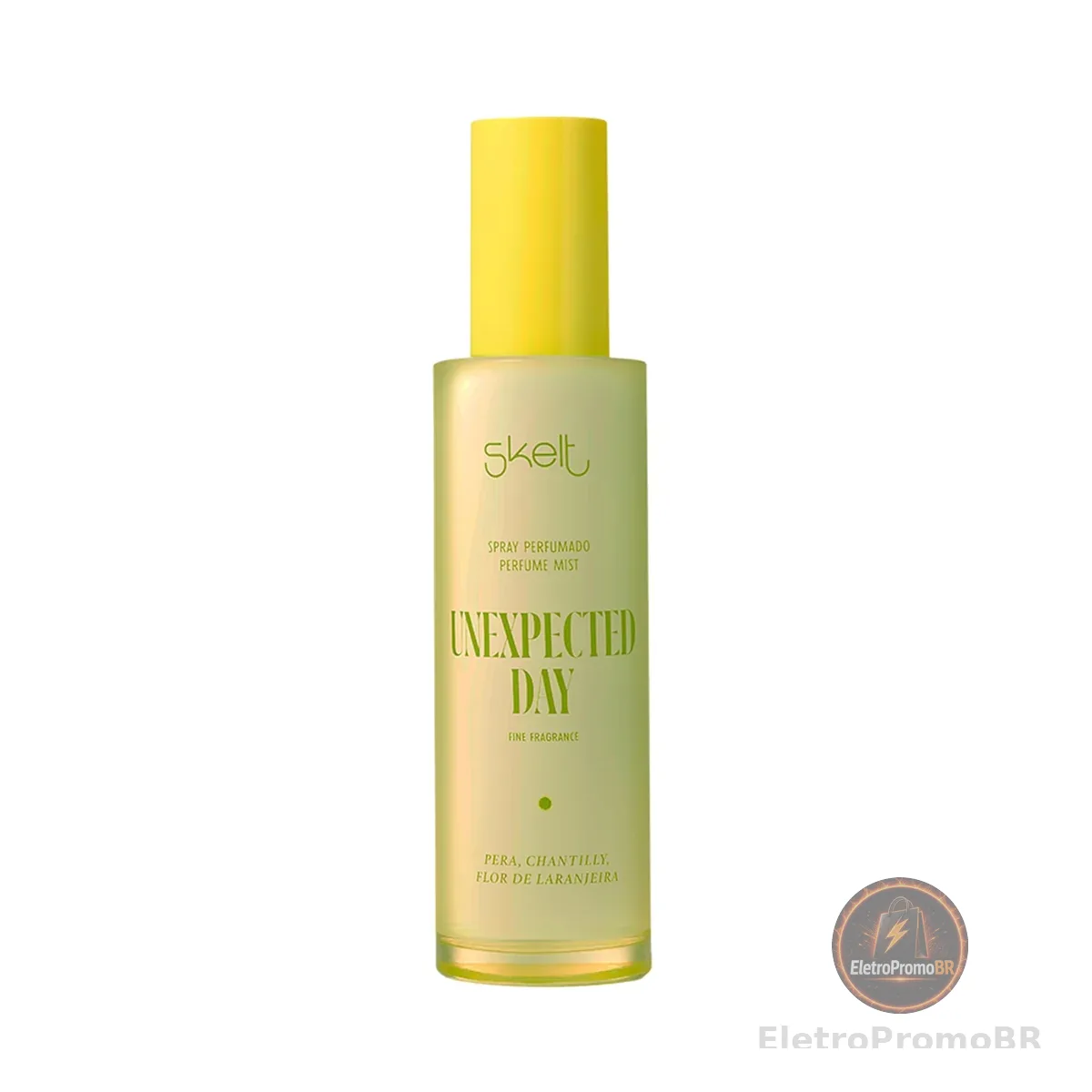 Skelt Body Splash Unexpected Day 100ml, Notas Refrescantes de Pera e Maçã Verde, Perfume Intenso, Longa Fixação, Com Flores de Violeta e Laranjeira, Todos os Tipos de Pele