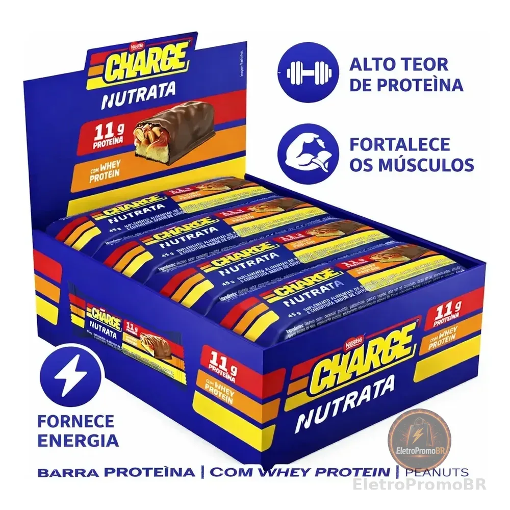 Barra Proteina Charge Nestle Com Whey Protein Kit 12un 45g Nutrata