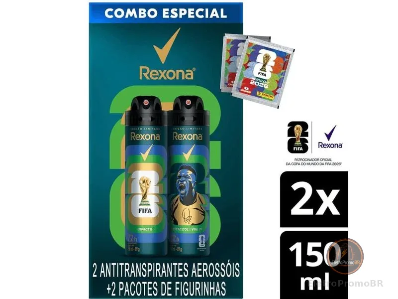 Kit Rexona Men 150ml Xtracool Impacto + 2 Figurinhas Fifa Rexona