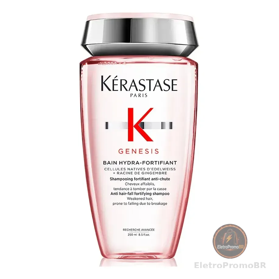 Shampoo Antiqueda Fortificante Com Células Nativas De Edelweiss E Raiz De Gengibre Para Cabelos Oleosos, Finos Ou Normais, Genesis Bain Hydra-fortifiant Kérastase, 250ml