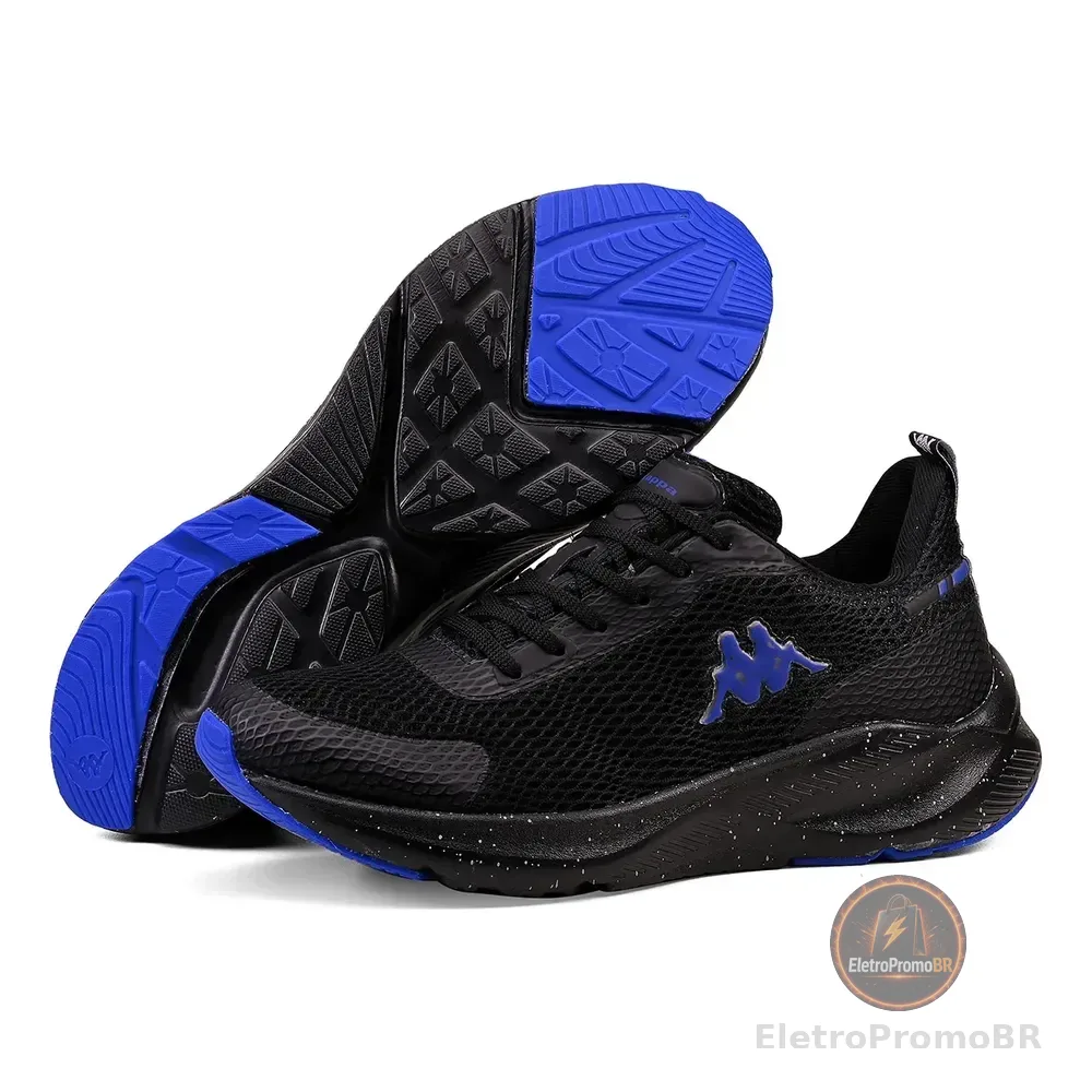 Tênis Kappa Sparta Unissex Original Confortável  Caminhada Preto-royal 38 Br