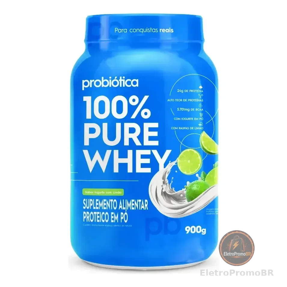 Pote Whey 100% Pure Probiotica Iogurte Com Limão 900 Gr Em Po