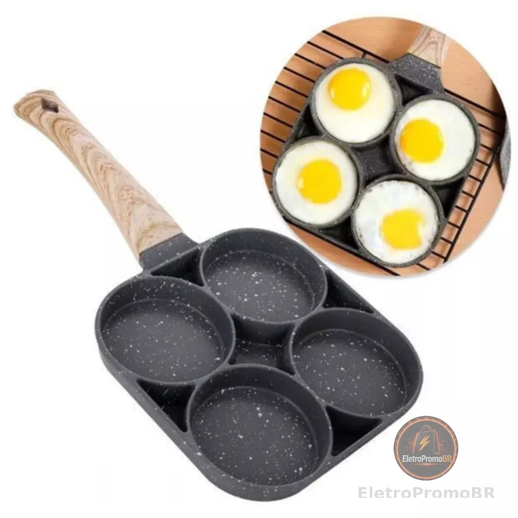 Frigideira Antiaderente 4 Partes Ovo Hambúrguer