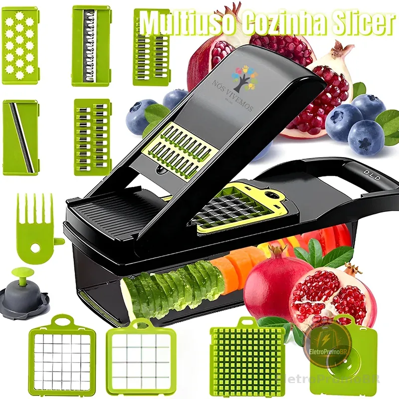 Fatiador de cozinha multifuncional profissional em aço inoxidável 16 em 1 fatiador de vegetais/frutas/legumes