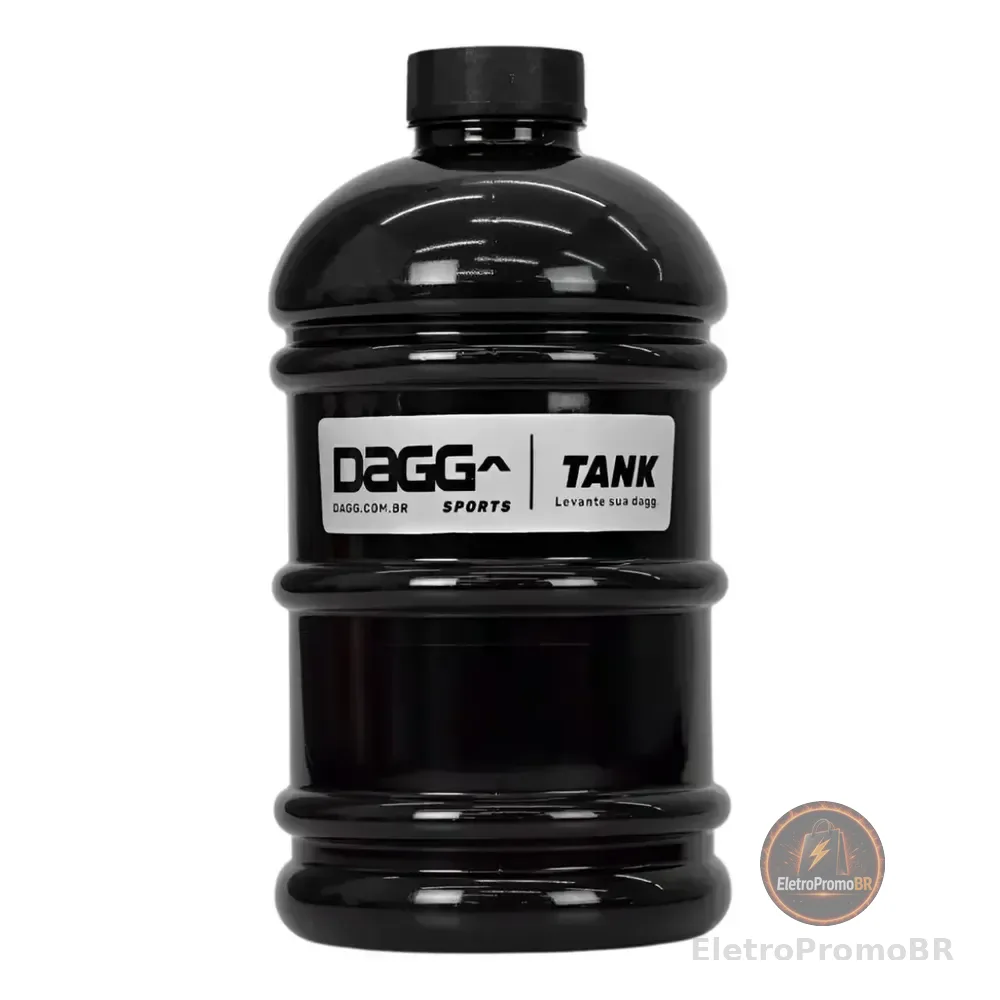 Garrafa Galão De Água Dagg Tank 2l Squeze Academia De Treino Cor Preto