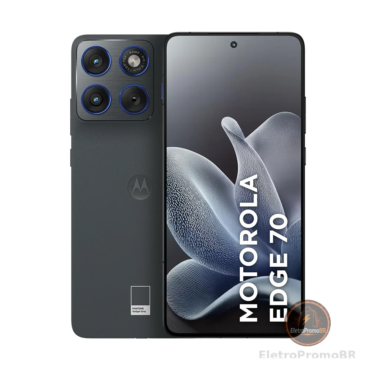 Smartphone Motorola Edge 70 5G - 256GB 24GB (8GB RAM + 16GB RAM Boost), Ultrafino, 3 cameras 50MP, Tela 1.5K extreme Amoled 120hz - Gadget Gray | 16GB RAM Boost, Ultrafino, 3 Câmeras 50MP, Tela 1.5K Extreme Amoled, 120Hz