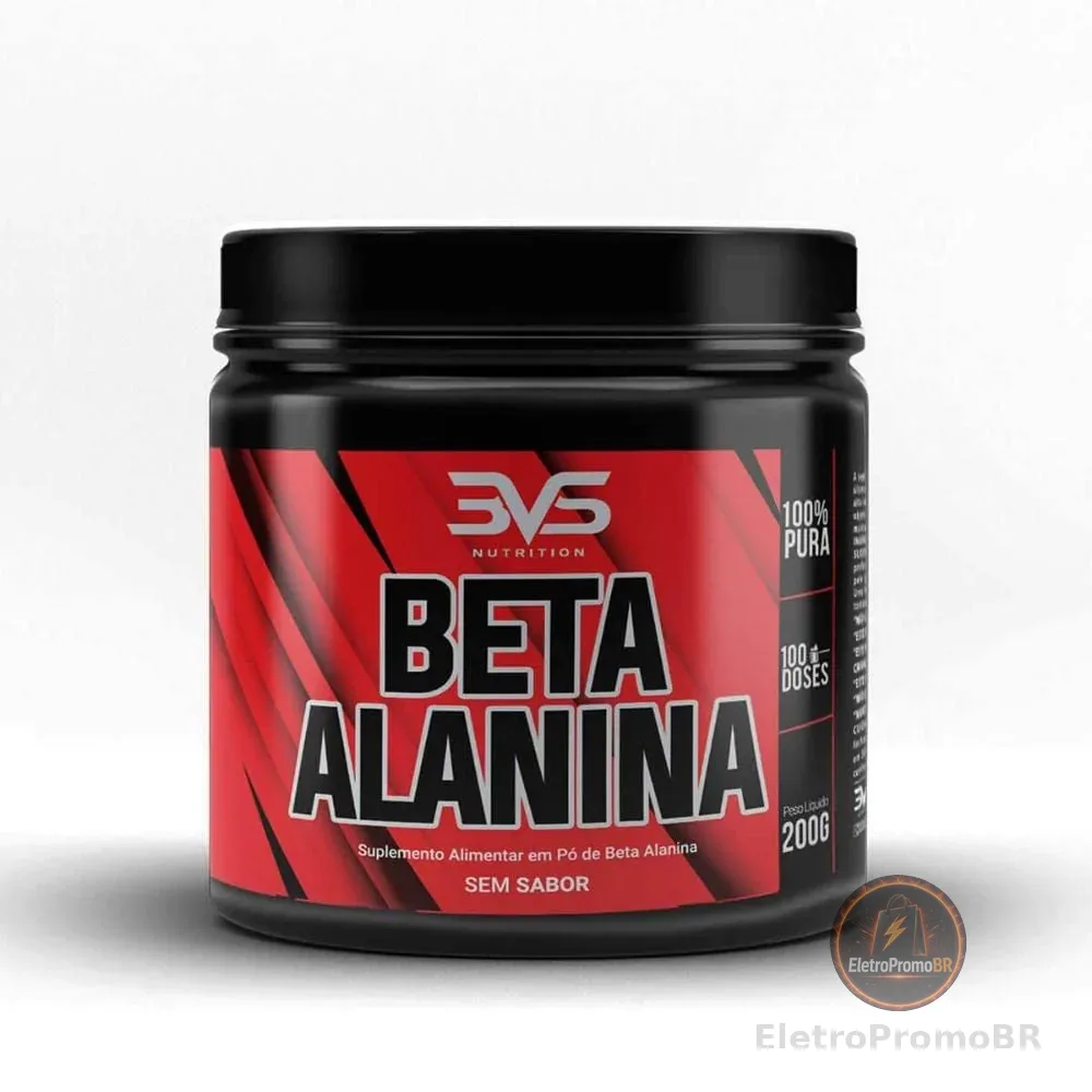 Beta Alanina Pura 200g 3VS Nutrition · 100% Beta-Alanina · Sem Sabor · Resistência Muscular · 50 doses