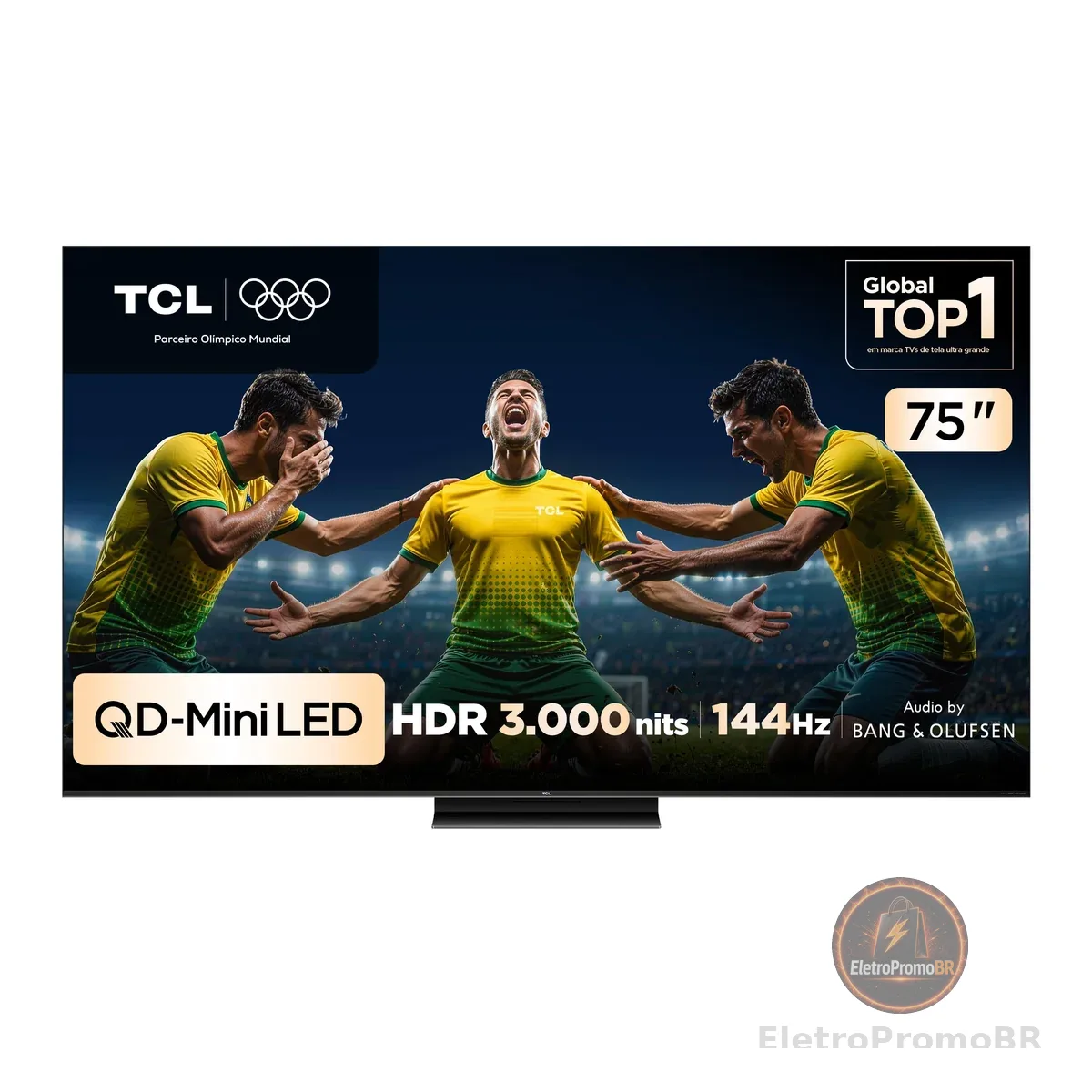 Smart TV TCL 75 Polegadas QLED Mini LED 4K C7K WiFi Bluetooth Google TV 4 HDMI 144Hz HDR10+ 75C7K