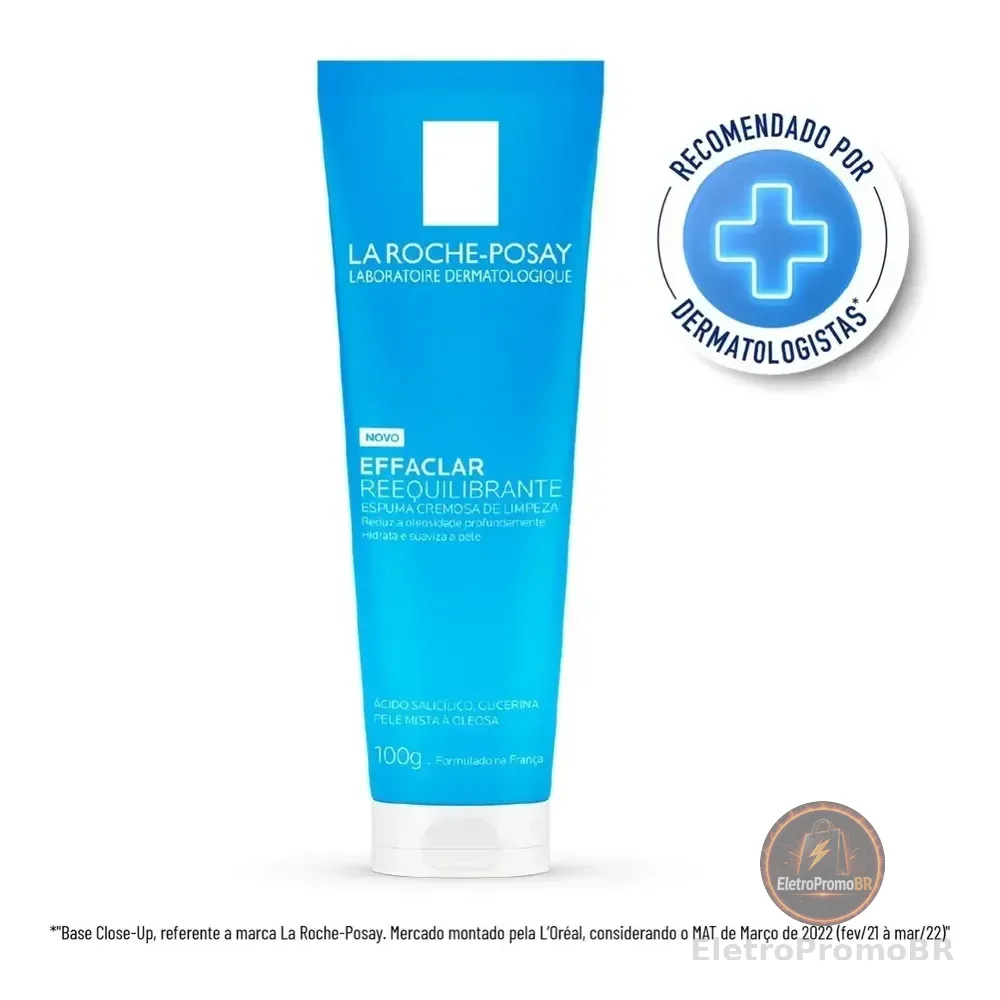 Espuma Cremosa De Limpeza Facial Antioleosidade Para Peles Mistas A Oleosas, Effaclar Reequilibrante La Roche-posay, 100g Todo Tipo De Pele Dia/noite