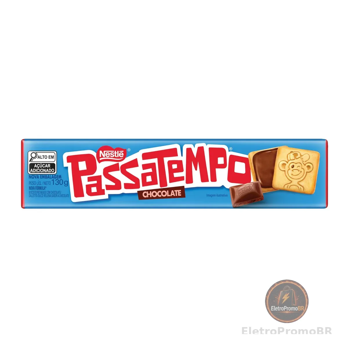 Passatempo - Biscoito Recheado, Chocolate, 130g