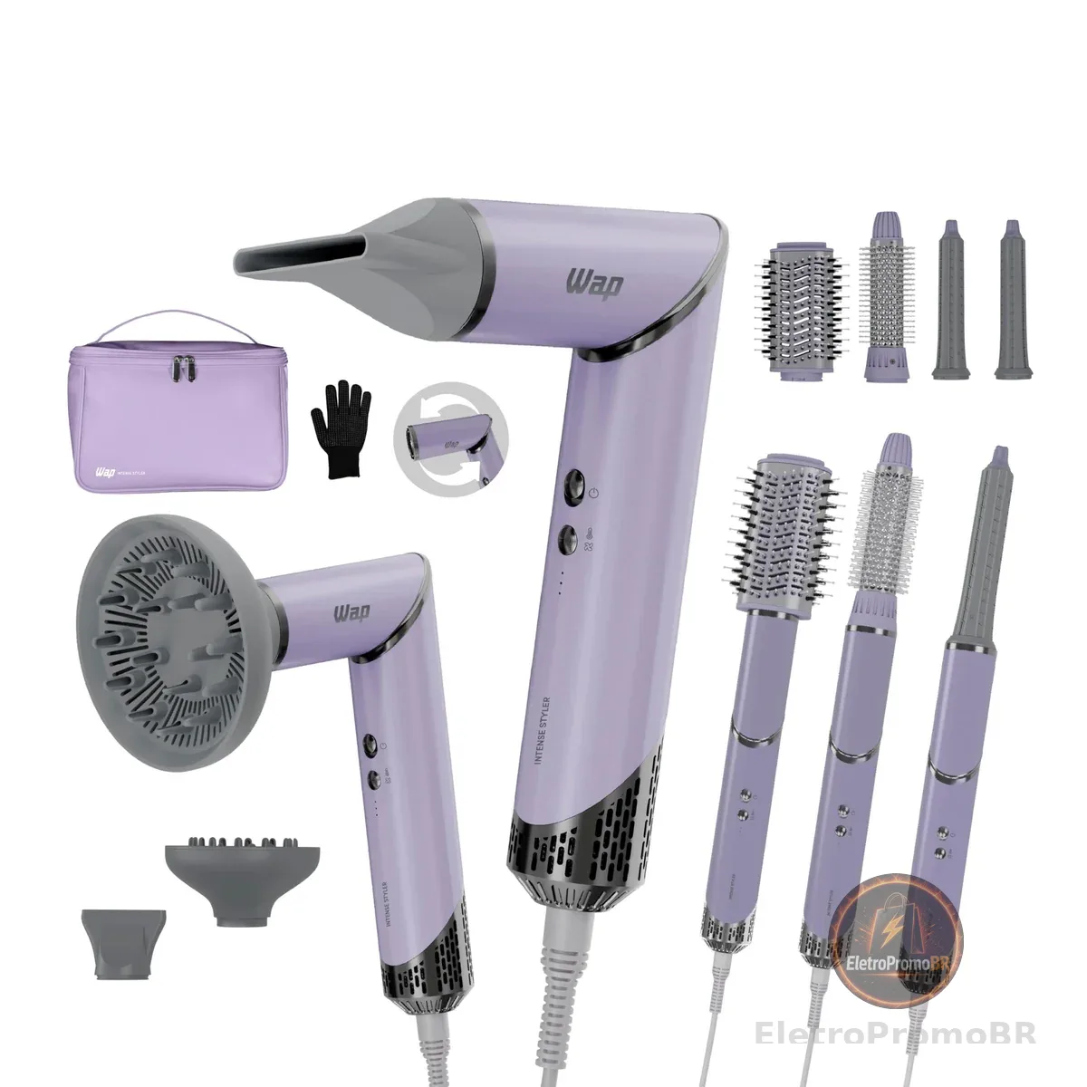 WAP Secador e Modelador de Cabelo INTENSE STYLER WS1600 5 em 1, Tecnologia Coanda, Motor Digital e Maleta 1600W 220V