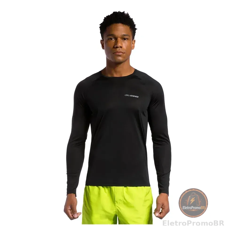 Camiseta Academia Masculina Runner 2.0 Manga Longa Olympikus Preto M