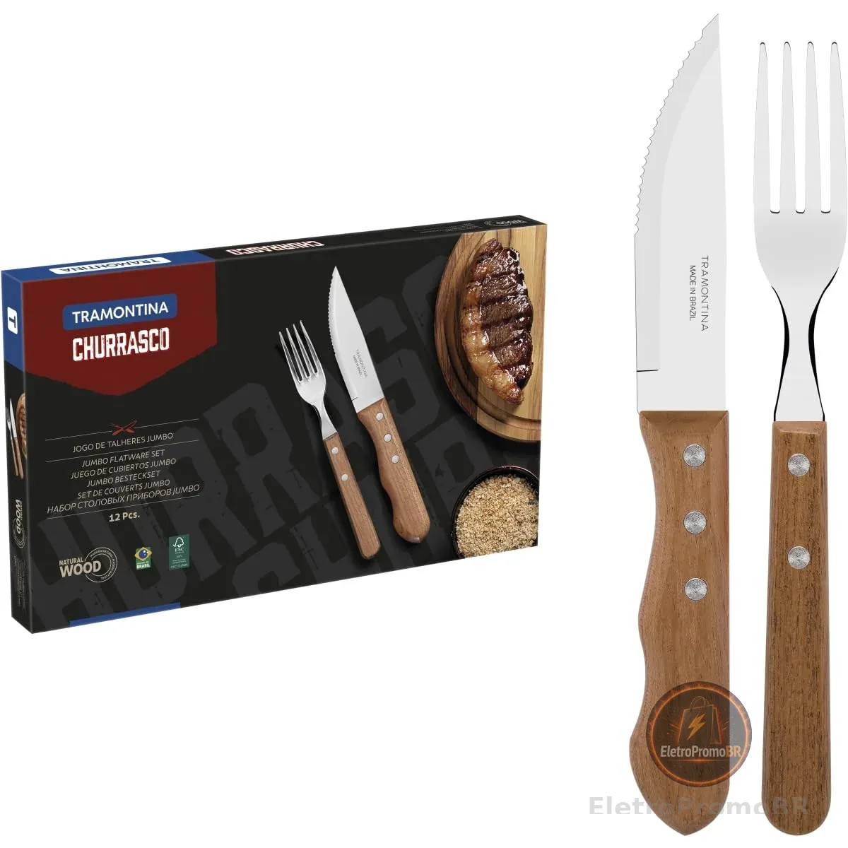 JOGO CHURRASCO INOX 12PC DYNAMIC