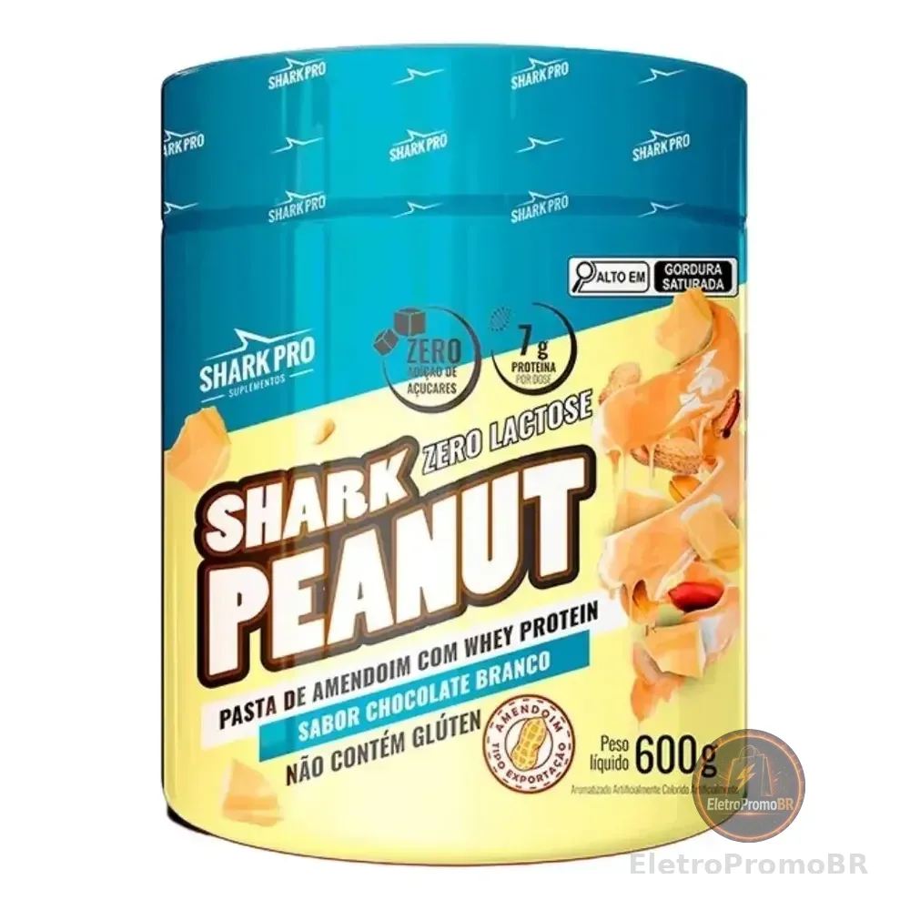 Pasta De Amendoim Sabor Chocolate Branco 600g - Shark Pro