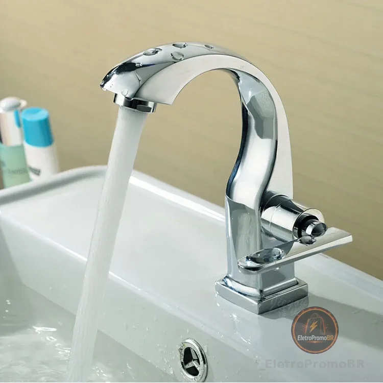 Torneira 304 Inox Banheiro 100% Metal Brilhante Para Cuba Banheiro Lavatório Água Fria